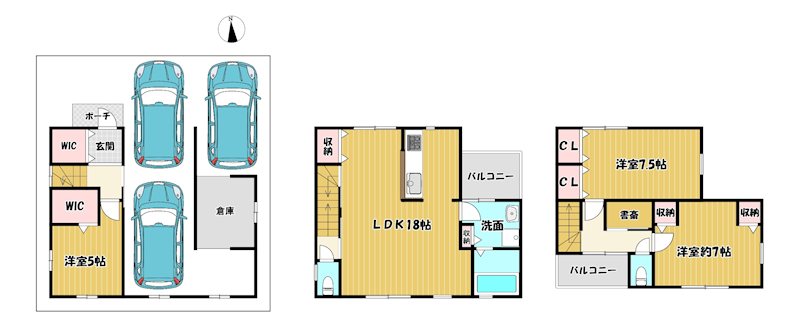 大阪府枚方市田口１丁目 間取図・土地図