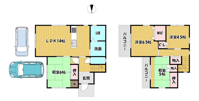 大阪府枚方市田口１丁目 間取図・土地図