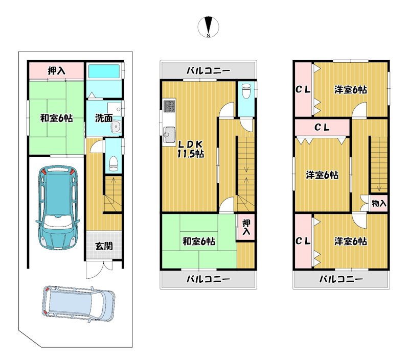大阪府枚方市交北１丁目 間取図・土地図