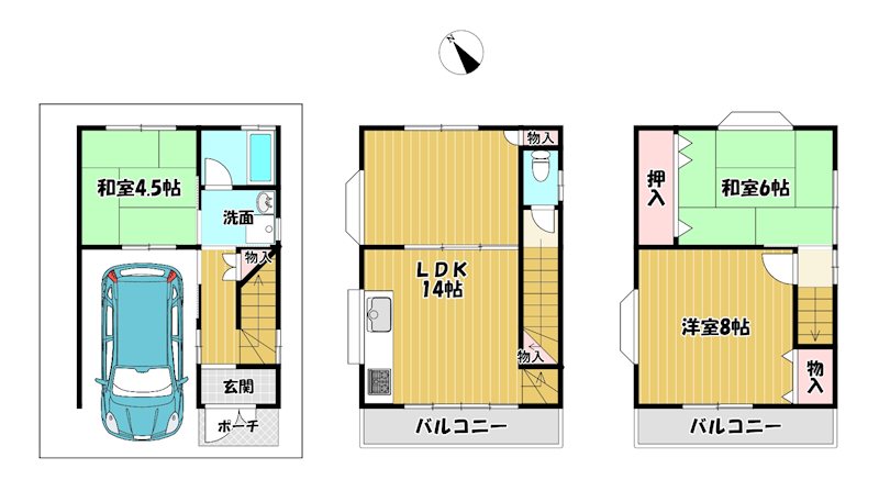 大阪府交野市倉治２丁目 間取図・土地図