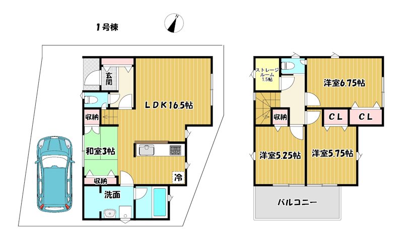 大阪府枚方市長尾家具町２丁目 間取図・土地図