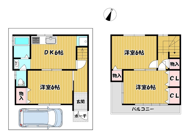 大阪府枚方市長尾家具町３丁目 間取図・土地図