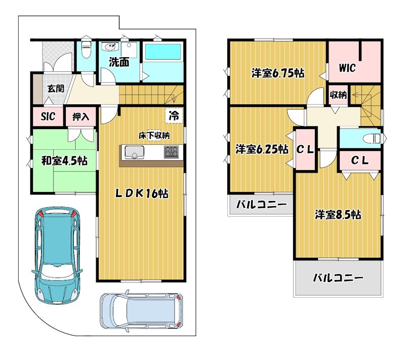 京都府八幡市橋本平野山 間取図・土地図