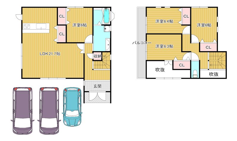 京都府八幡市西山和気 間取図・土地図