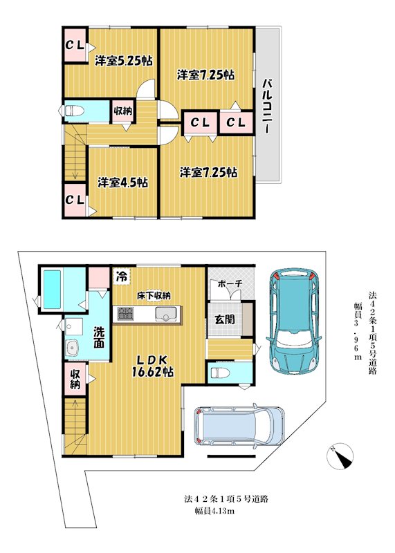 大阪府枚方市東香里３丁目 間取図・土地図