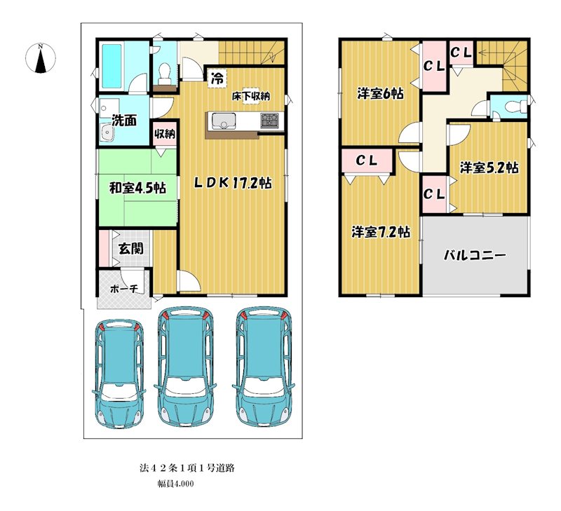 大阪府枚方市招提中町２丁目 間取図・土地図