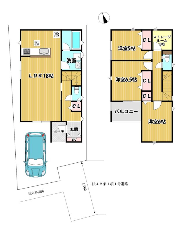 大阪府枚方市津田元町２丁目 間取図・土地図