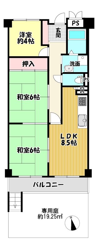大阪府枚方市高野道２丁目 間取図・土地図