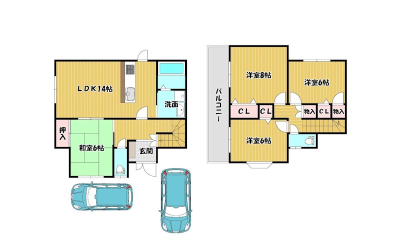 大阪府枚方市杉山手３丁目 間取図・土地図