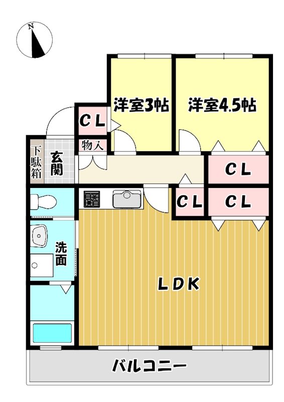 大阪府枚方市高野道２丁目 間取図・土地図