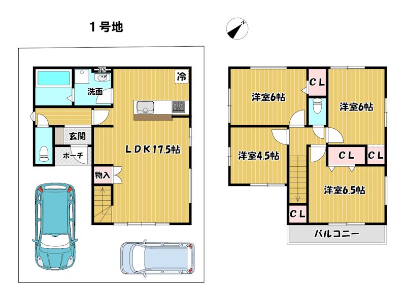 大阪府枚方市上島町 間取図・土地図
