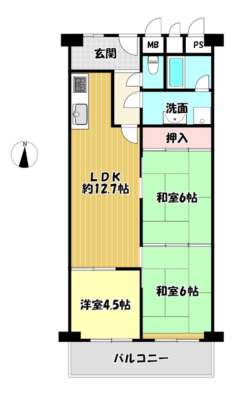 大阪府枚方市牧野北町 間取図・土地図