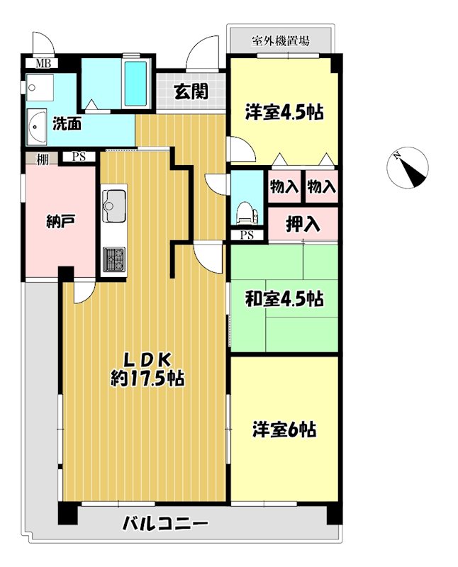 大阪府枚方市香里ケ丘１丁目 間取図・土地図