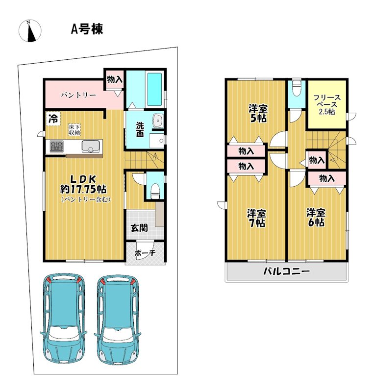 大阪府枚方市東香里３丁目 間取図・土地図