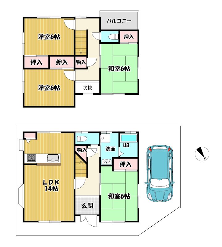 大阪府交野市郡津４丁目 間取図・土地図