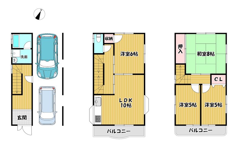 大阪府枚方市津田東町３丁目 間取図・土地図