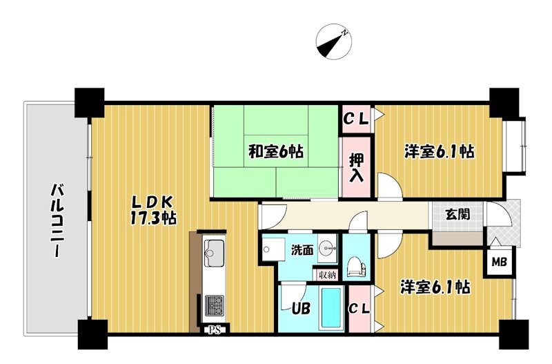 大阪府枚方市東田宮１丁目 間取図・土地図