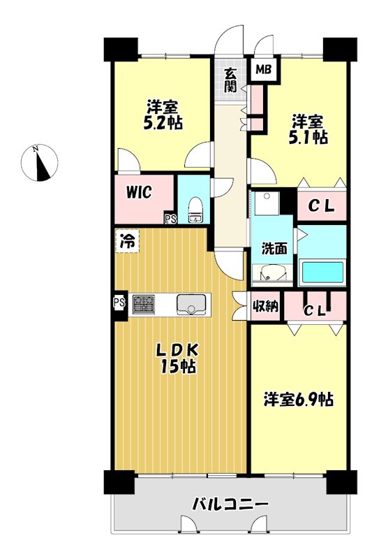 大阪府枚方市池之宮２丁目 間取図・土地図
