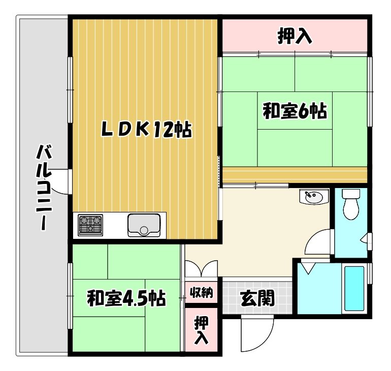 京都府八幡市男山弓岡 間取図・土地図