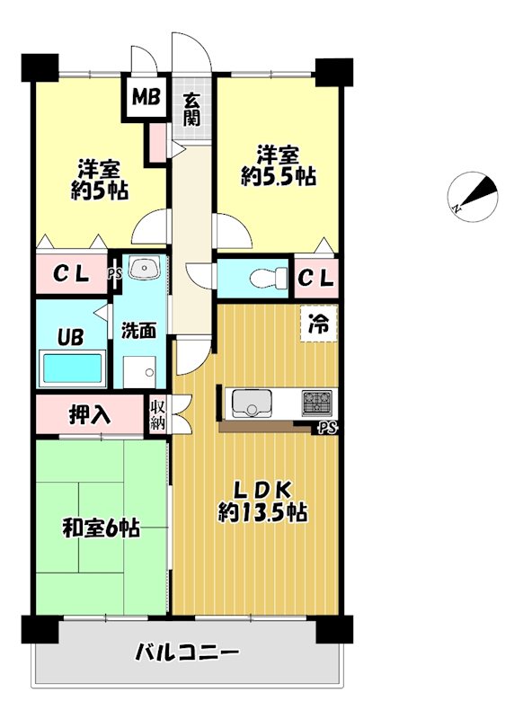 大阪府枚方市池之宮２丁目 間取図・土地図