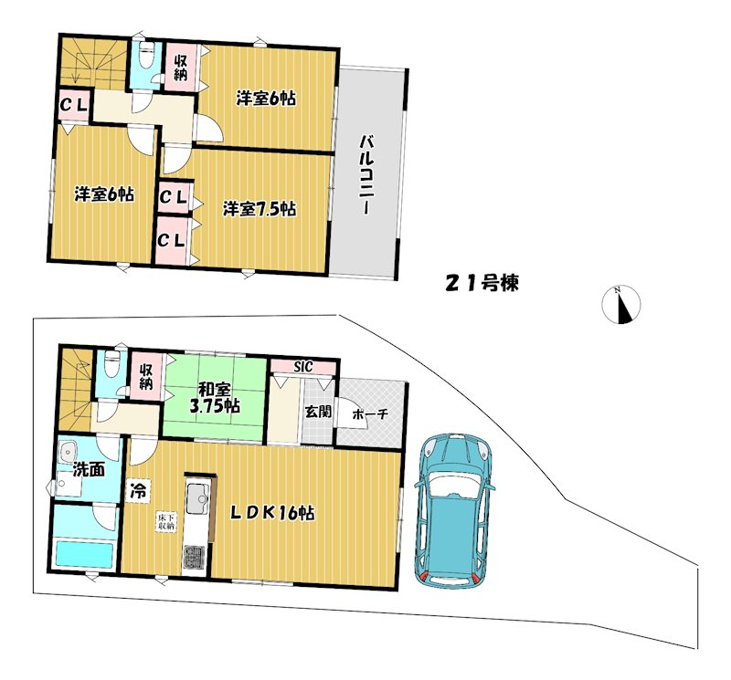 大阪府枚方市長尾峠町 間取図・土地図
