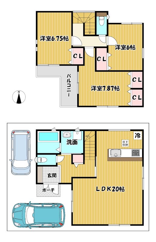 大阪府枚方市養父元町 間取図・土地図