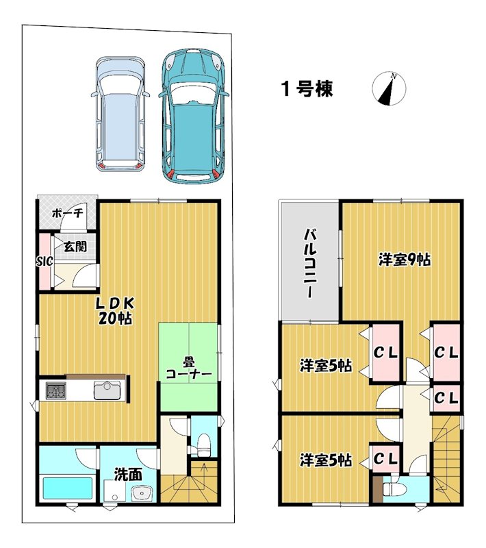 大阪府枚方市渚本町 間取図・土地図