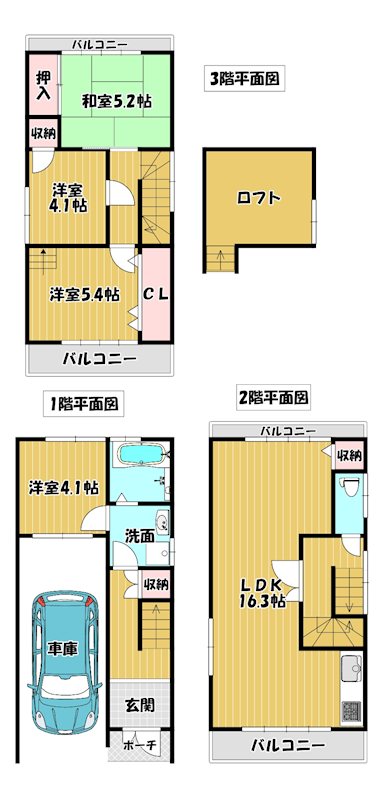 大阪府枚方市渚栄町 間取図・土地図