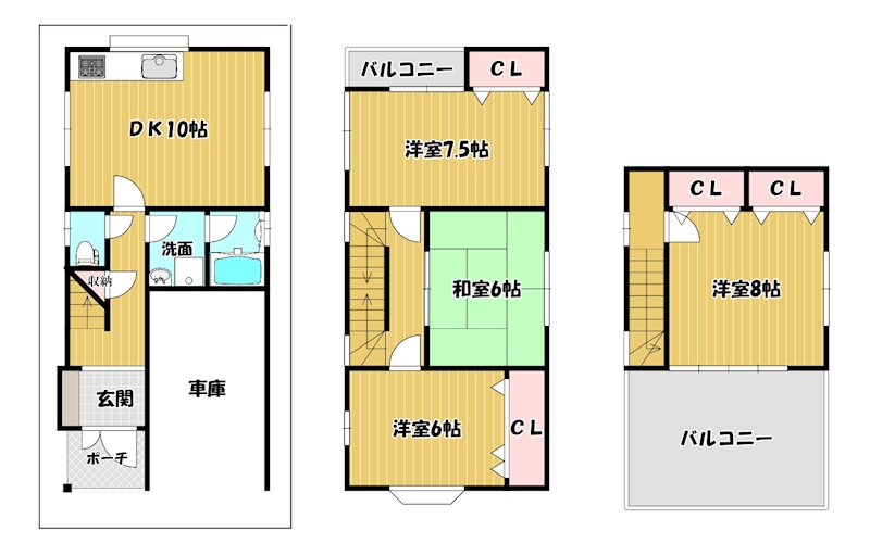 大阪府枚方市楠葉並木１丁目 間取図・土地図