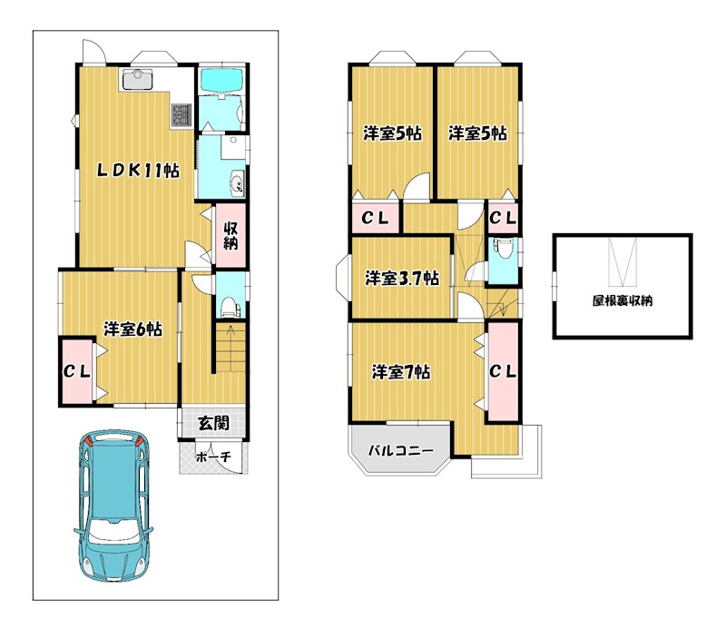 大阪府枚方市東香里３丁目 間取図・土地図