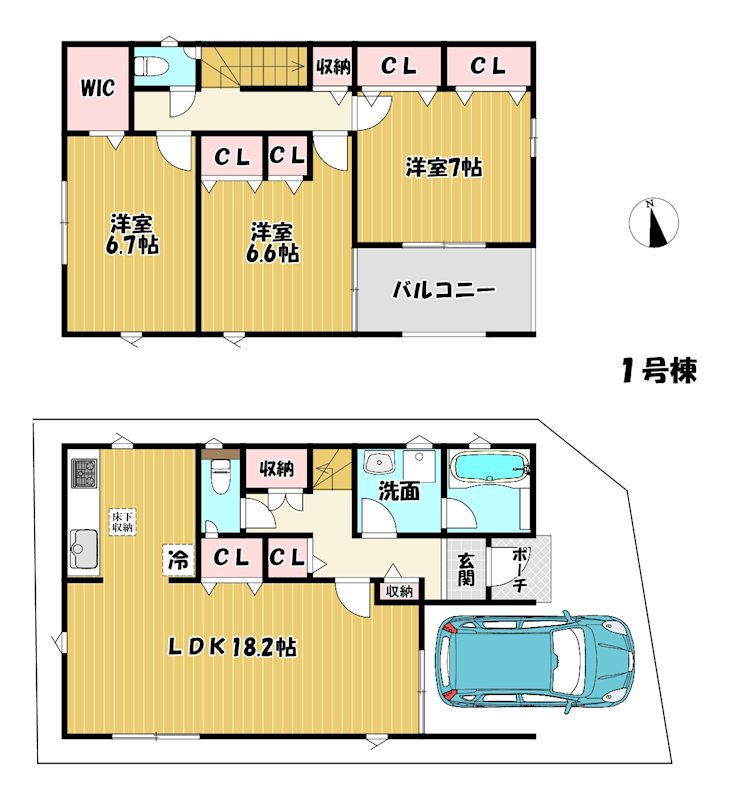 大阪府枚方市渚元町 間取図・土地図