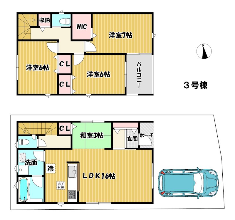 大阪府枚方市渚元町 間取図・土地図
