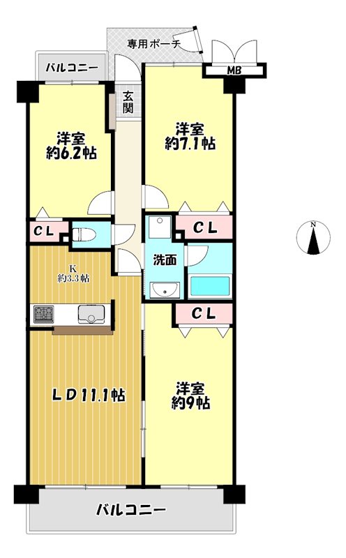 大阪府枚方市桜丘町 間取図・土地図