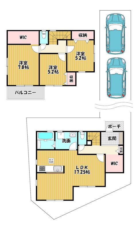 大阪府枚方市東香里元町 間取図・土地図