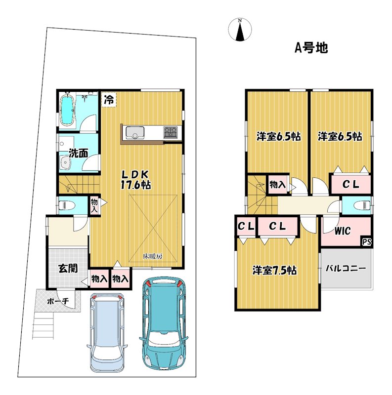 大阪府枚方市渚東町 間取図・土地図