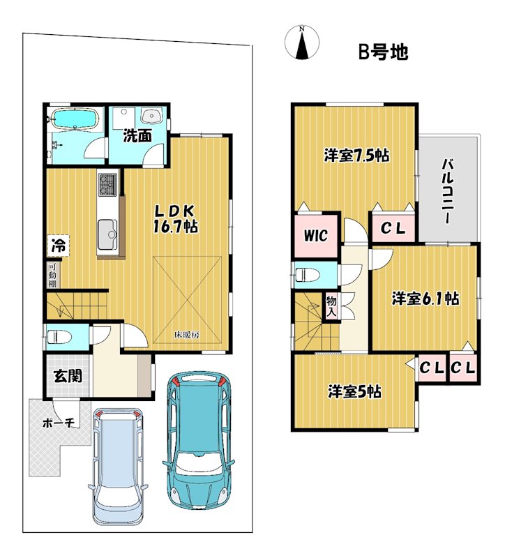 大阪府枚方市渚東町 間取図・土地図