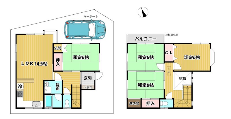 大阪府枚方市津田元町３丁目 間取図・土地図
