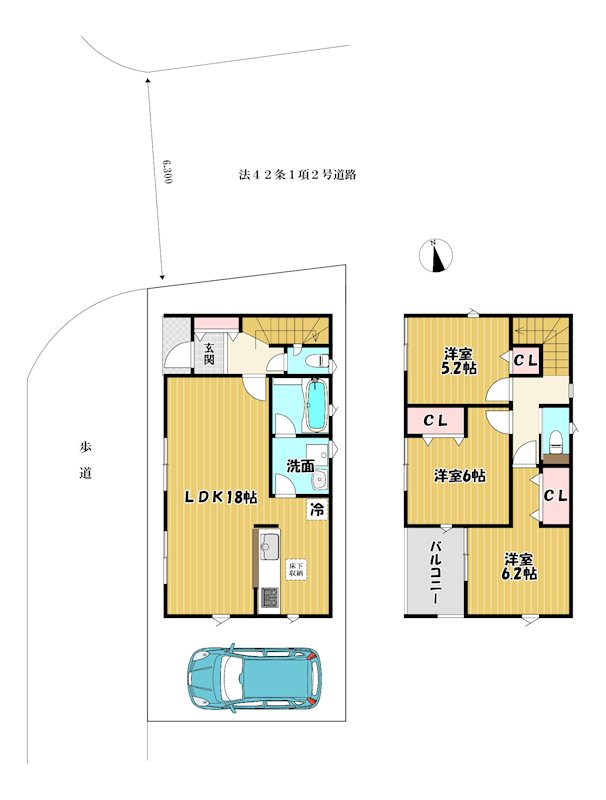 大阪府枚方市出口４丁目 間取図・土地図
