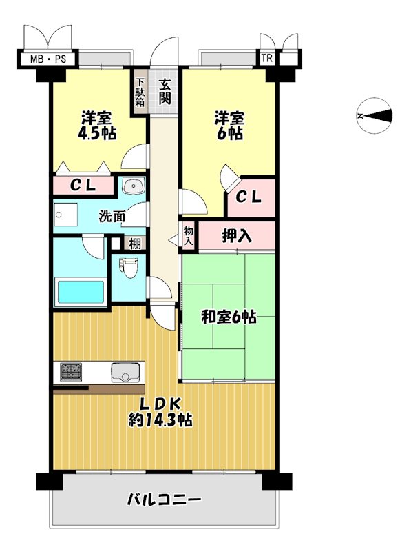 大阪府交野市私部西５丁目 間取図・土地図