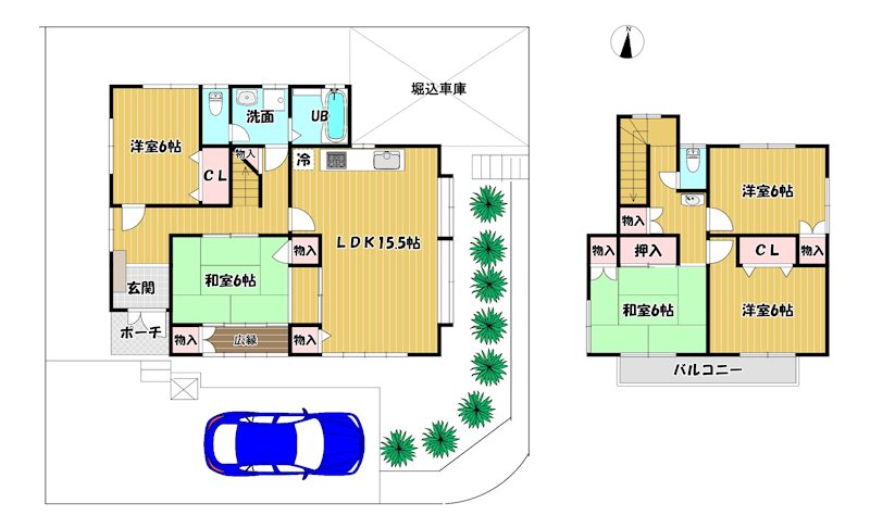 大阪府交野市星田山手３丁目 間取図・土地図