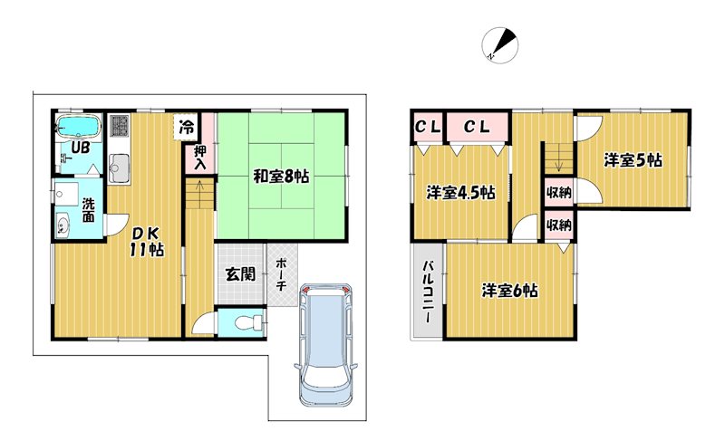 大阪府枚方市東山１丁目 間取図・土地図