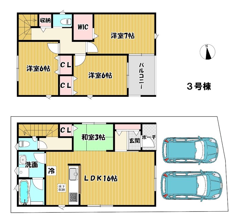 大阪府枚方市渚元町 間取図・土地図
