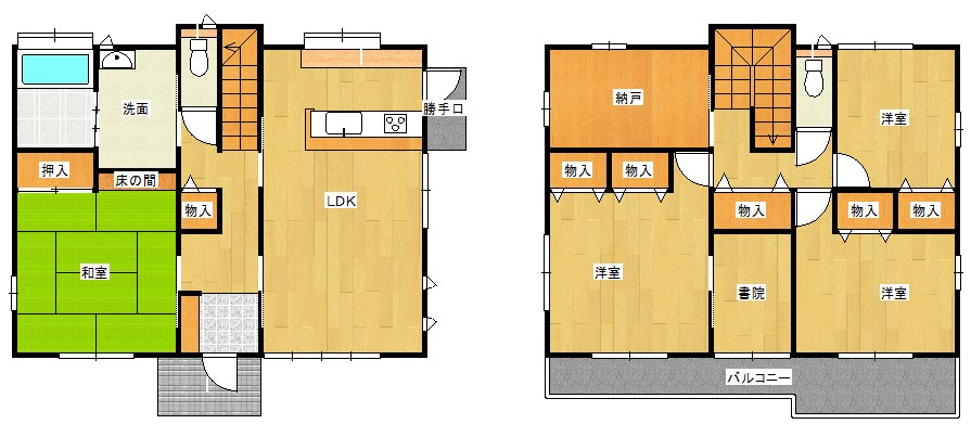 戸建　下松市星が丘3丁目 間取図・土地図