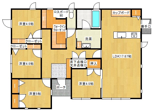 戸建　周南市呼坂夢ヶ丘 間取図・土地図