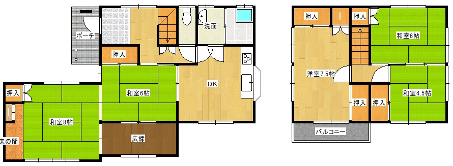 戸建　下松市生野屋西3丁目 間取図・土地図