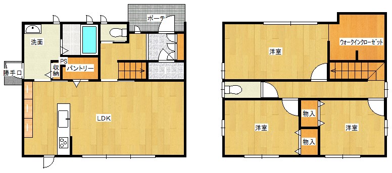 戸建　下松市星が丘3丁目 間取図・土地図