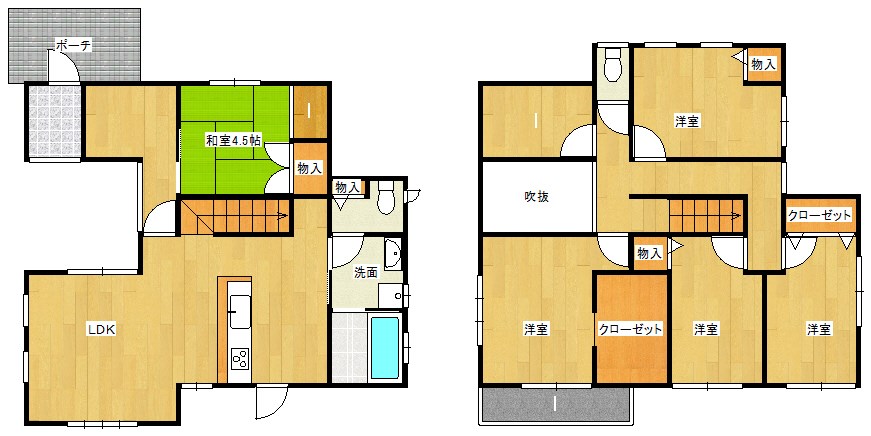 戸建　周南市秋月4丁目16-5 間取図・土地図