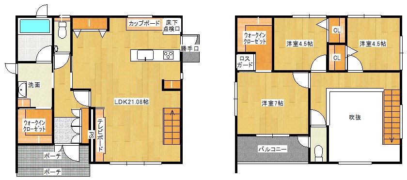 戸建　周南市呼坂夢ヶ丘 間取図・土地図