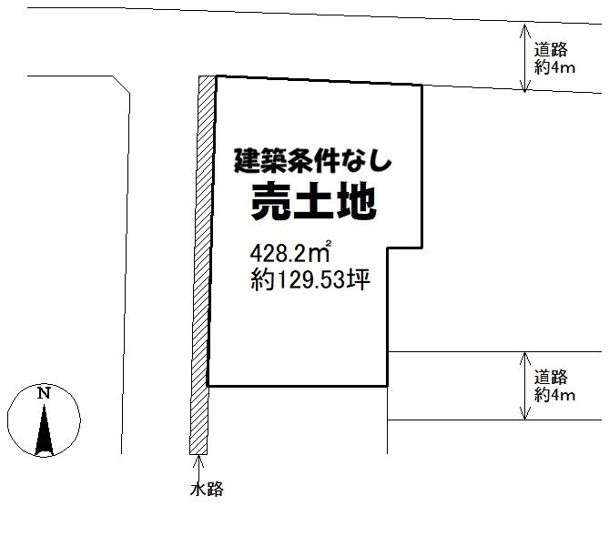 土地　周南市戸田宮ノ馬場西 間取図・土地図