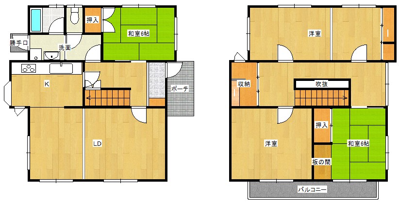 戸建　下松市東陽5丁目 間取図・土地図